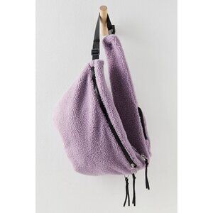NWT Free People Movement Overachiever Purple Sherpa Fleece Sling Bag